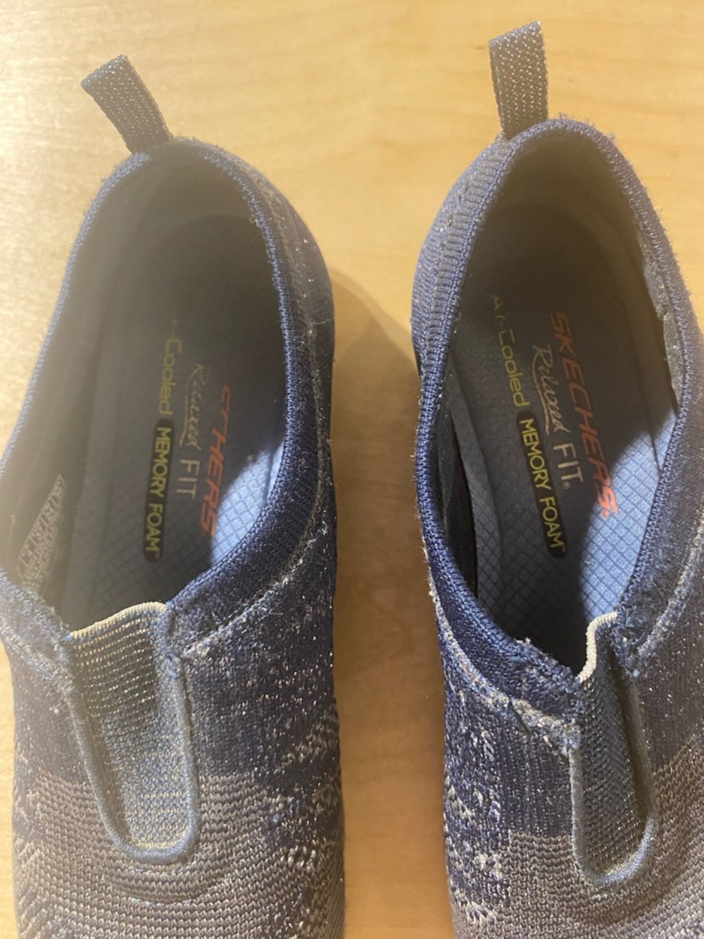 Skechers Navy Blue Slip-On Knit Sneakers 7 (Box 1) - Picture 11 of 13
